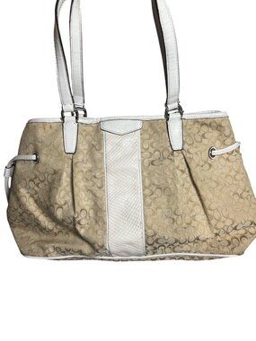 Coach Signature Stripe Drawstring Carryall handbag Style F31308